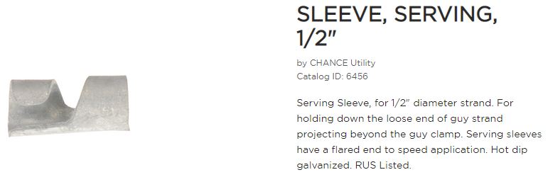 Serving Sleeve 1/2in